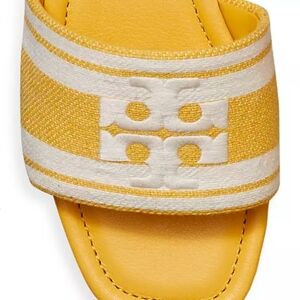Tory Burch Double T jacquard slides